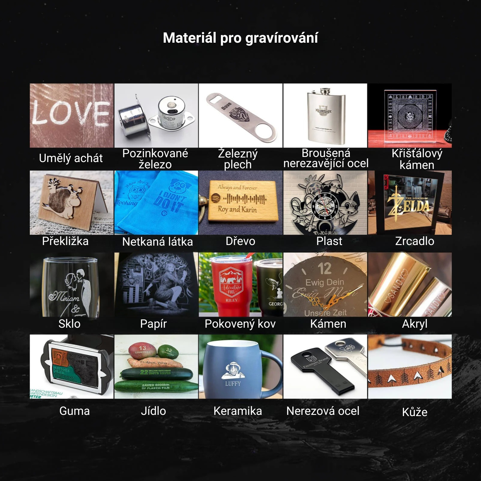 Atomstack X20 Pro - materiál